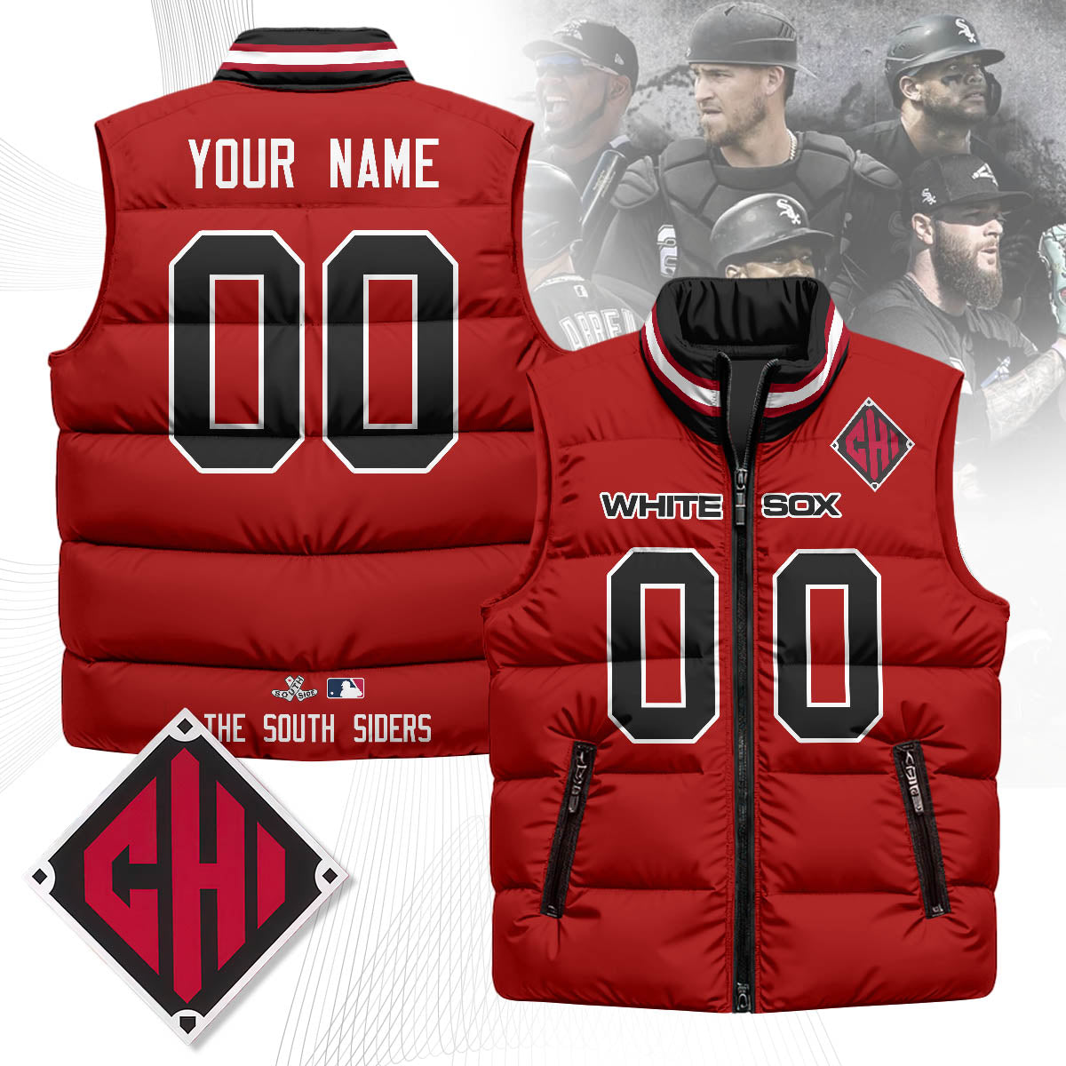 Personalized Chicago White Sox Unisex Puffer Vest