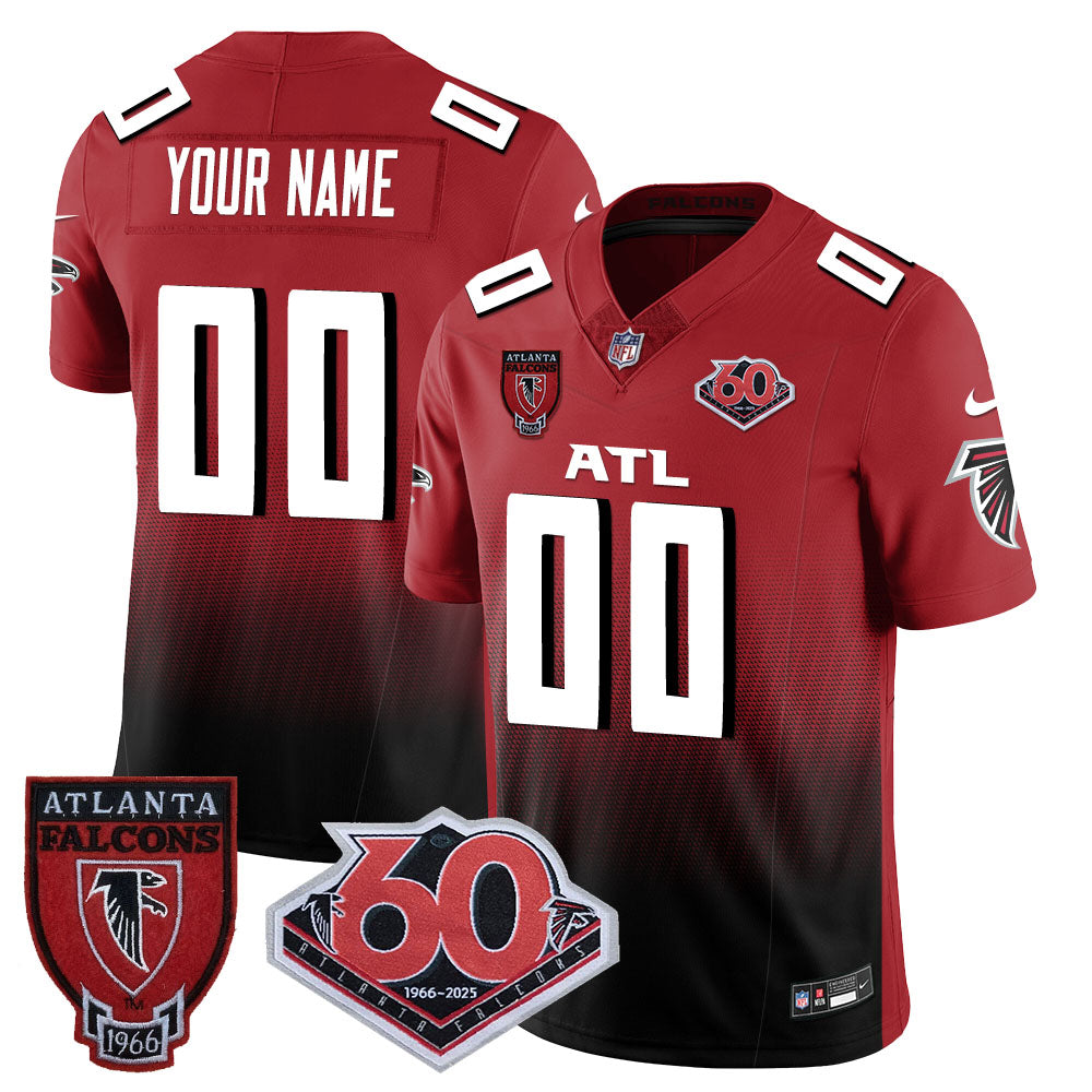 Atlanta Falcons 60th Season Vapor Limited Custom Jersey - All Stitched