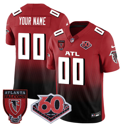 Atlanta Falcons 60th Season Vapor Limited Custom Jersey - All Stitched