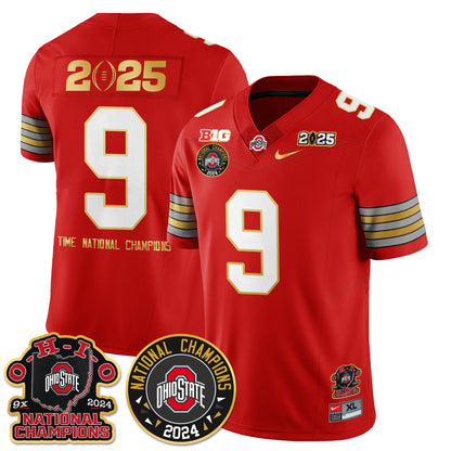 Ohio State Buckeyes 'Heritage Stripe' 2025 CFP Patch - National Champions Jersey N5 - All Stitched