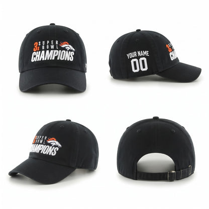 DEN 3x Super Bowl Champions Custom Wash Hat - Embroidered V2