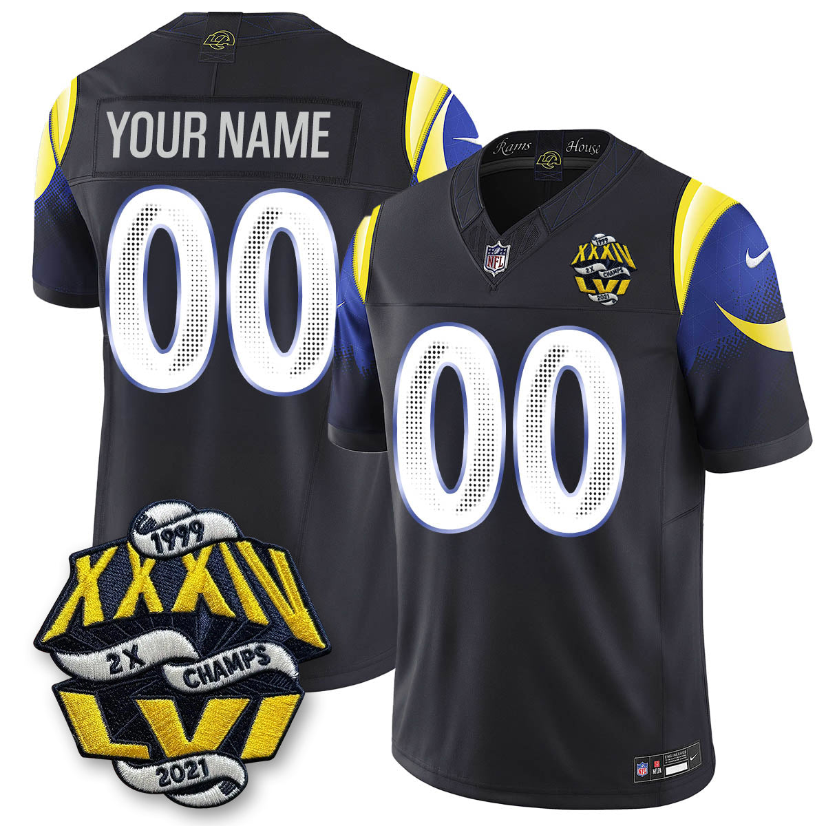 LAR 2-Time Champions Patch Vapor Limited Jersey - All Stitched