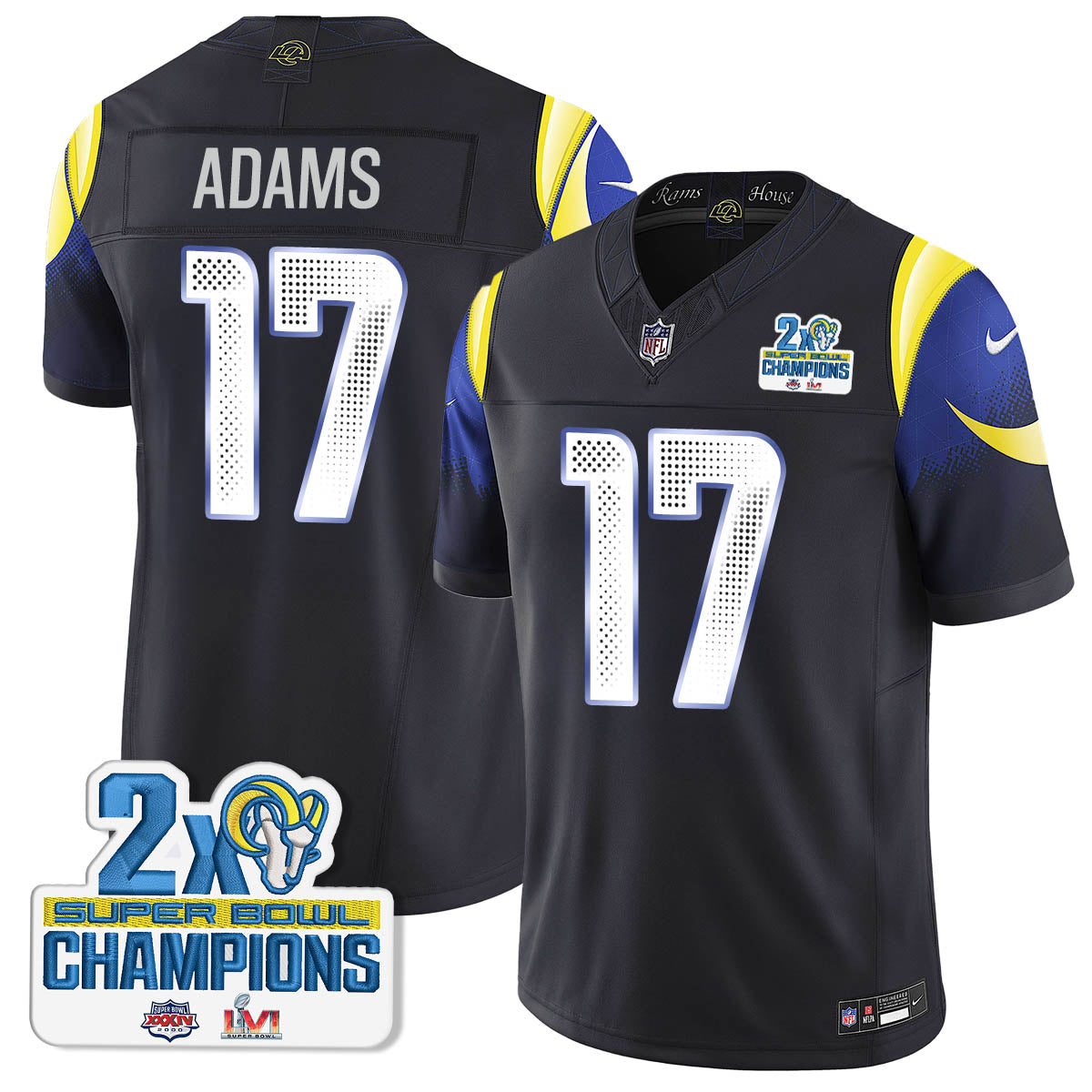 LAR 2-Time Champions Patch Vapor Limited Jersey - All Stitched