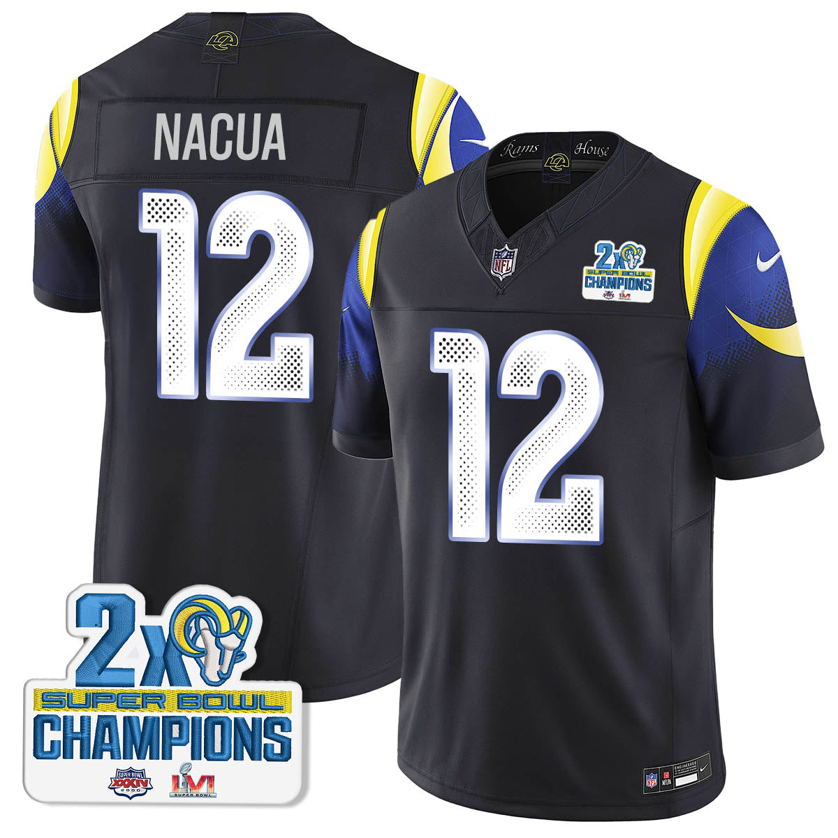 LAR 2-Time Champions Patch Vapor Limited Jersey - All Stitched