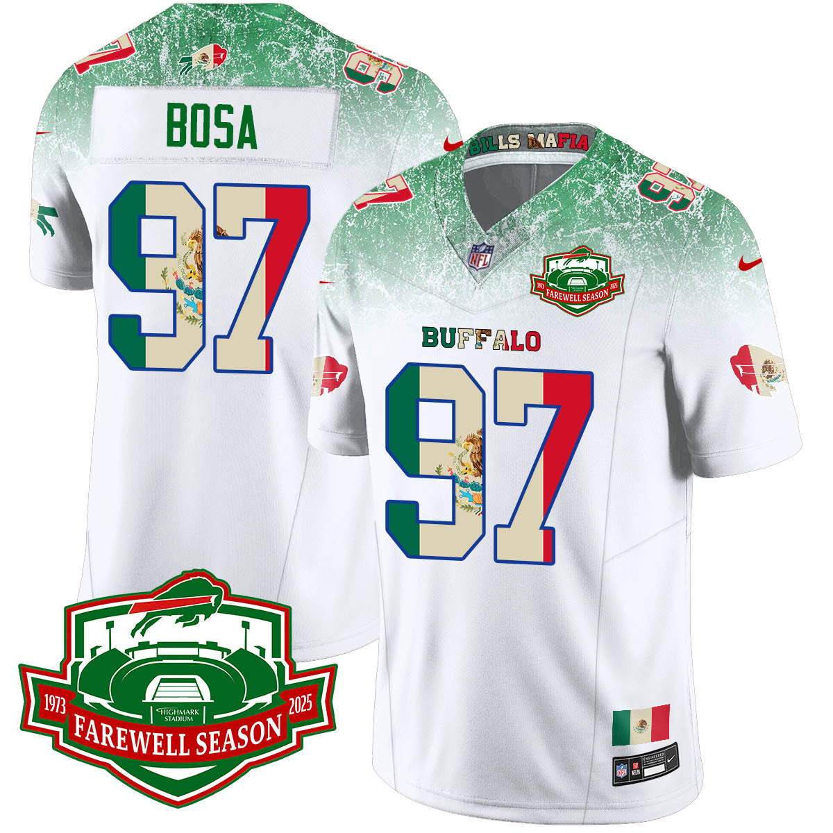BUF Mexico Vapor Limited Jersey - All Stitched