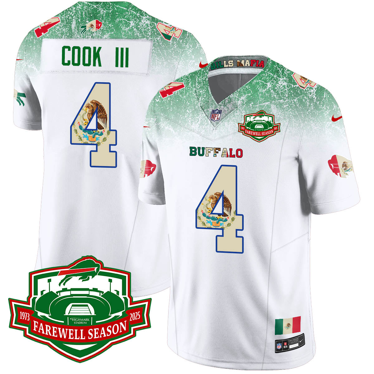 BUF Mexico Vapor Limited Jersey - All Stitched