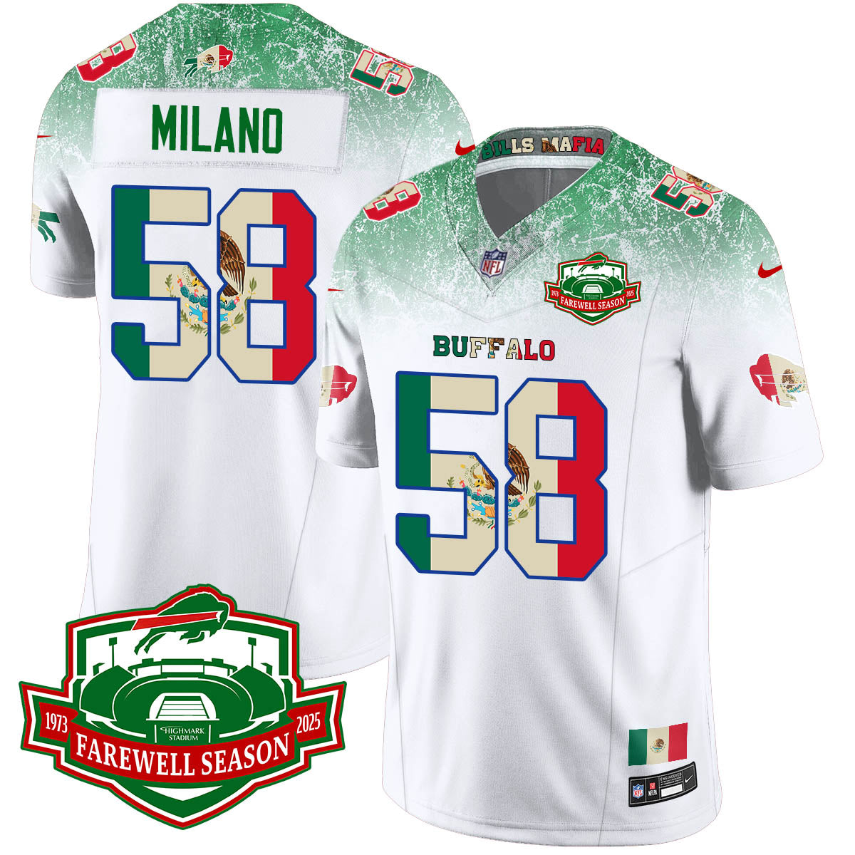 BUF Mexico Vapor Limited Jersey - All Stitched