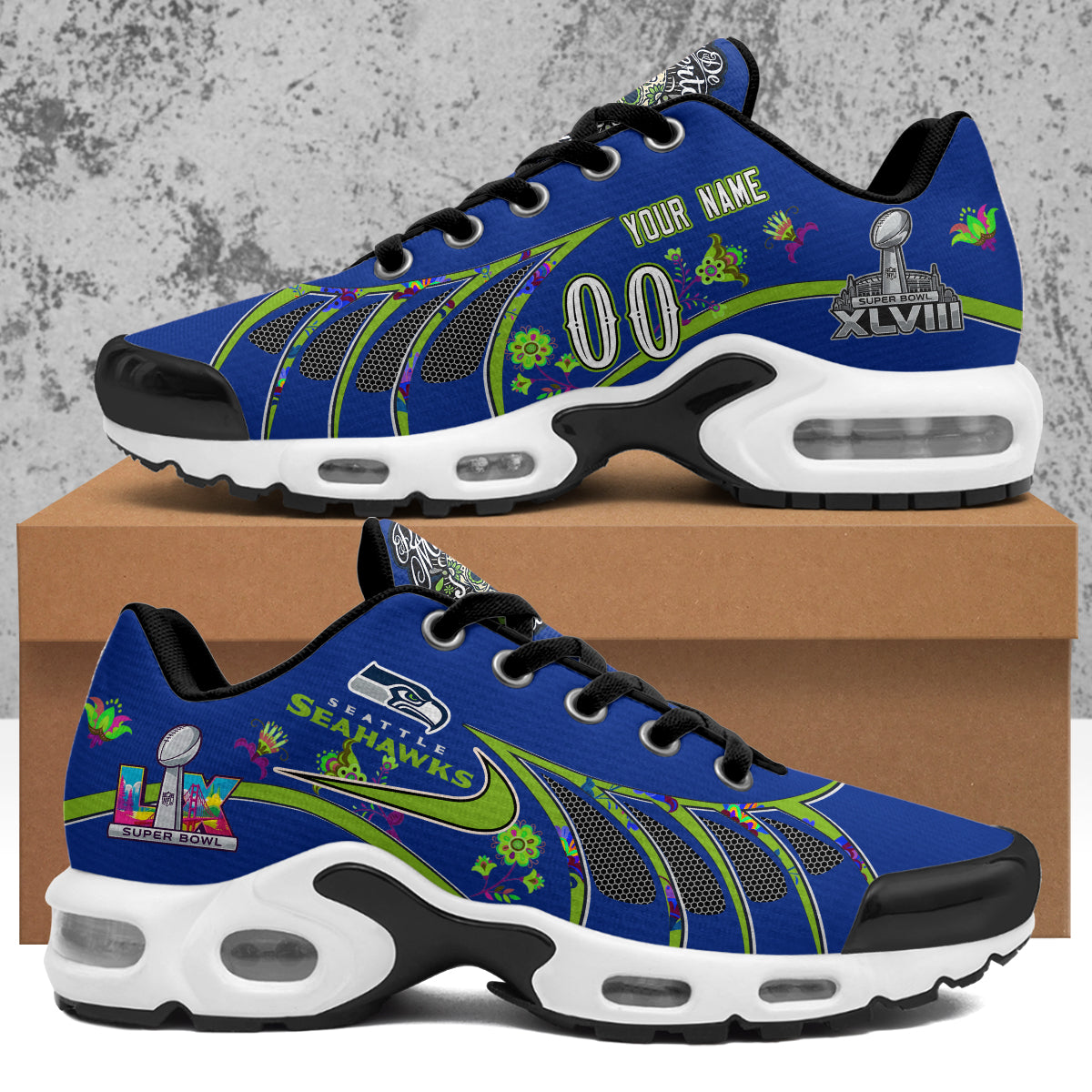 Seattle Seahawks Día de los Muertos Edition Custom Sport Shoes