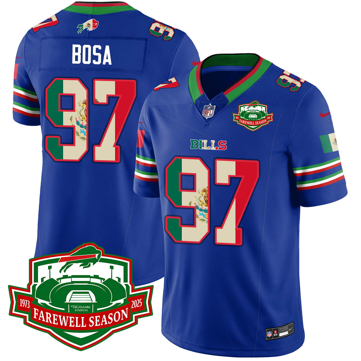 BUF Mexico Vapor Limited Jersey - All Stitched