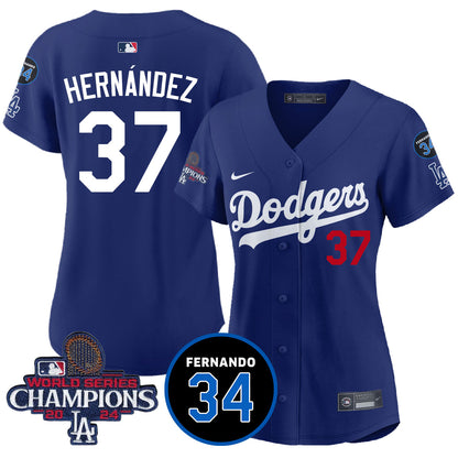 Women Dodgers - World Series Champions 2024 Jersey - All Stitched