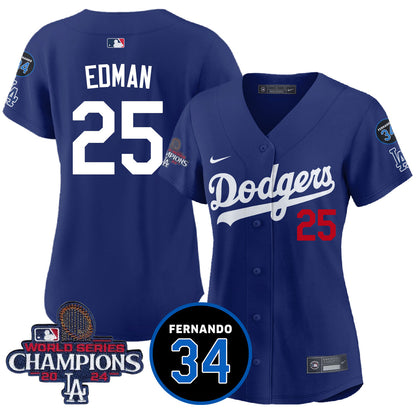 Women Dodgers - World Series Champions 2024 Jersey - All Stitched