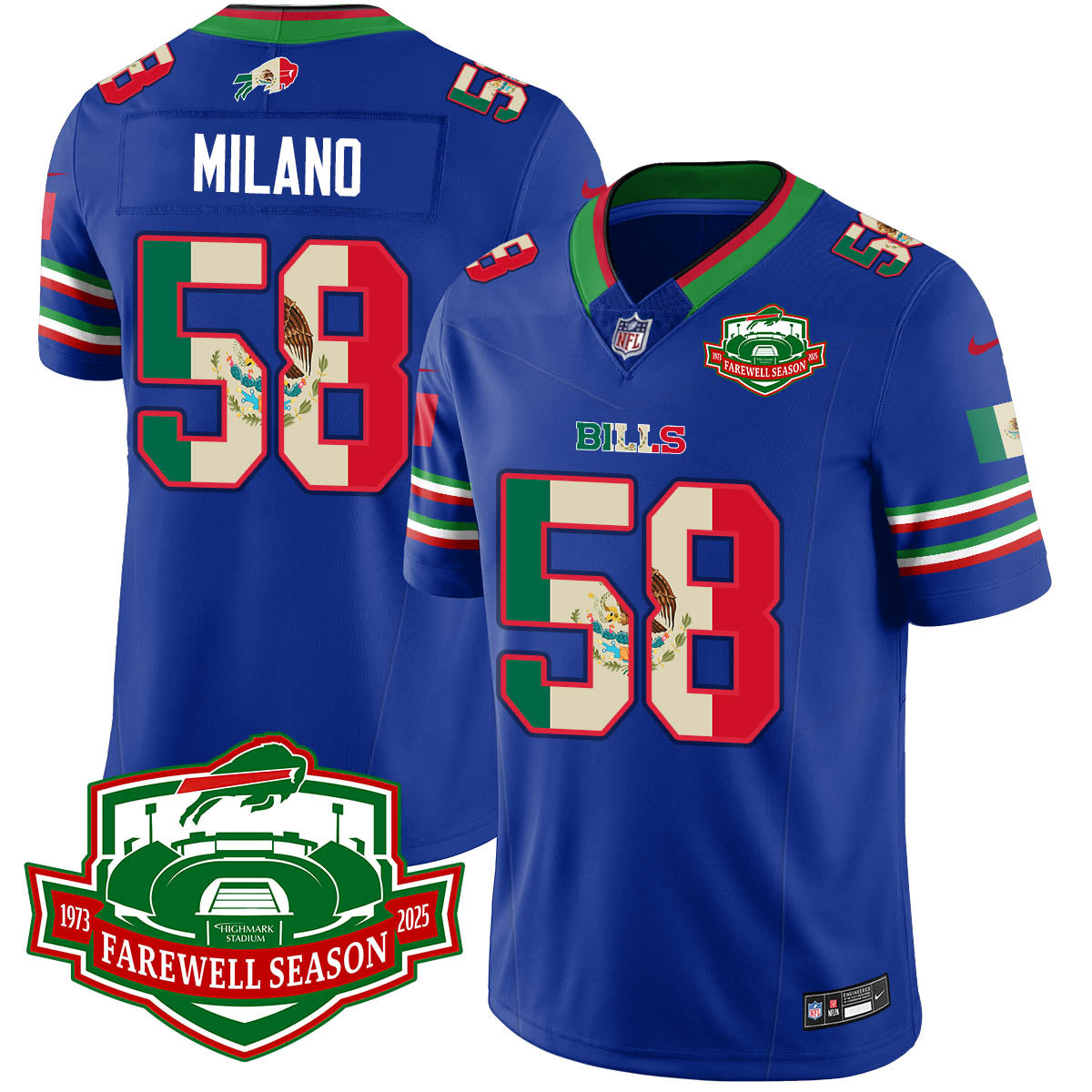 BUF Mexico Vapor Limited Jersey - All Stitched