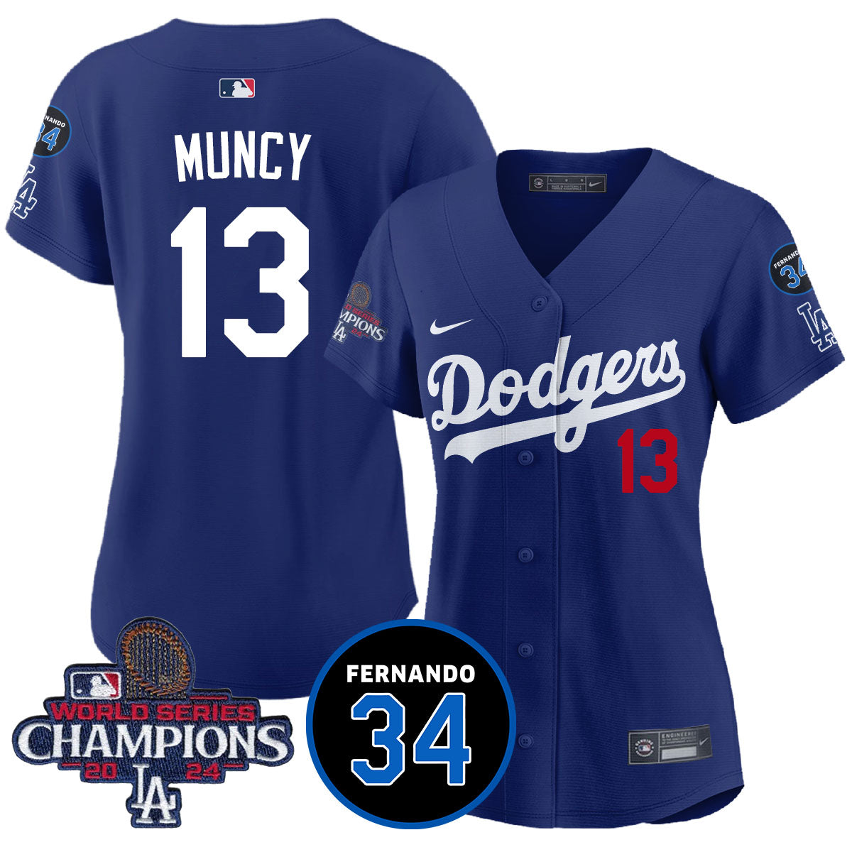 Women Dodgers - World Series Champions 2024 Jersey - All Stitched