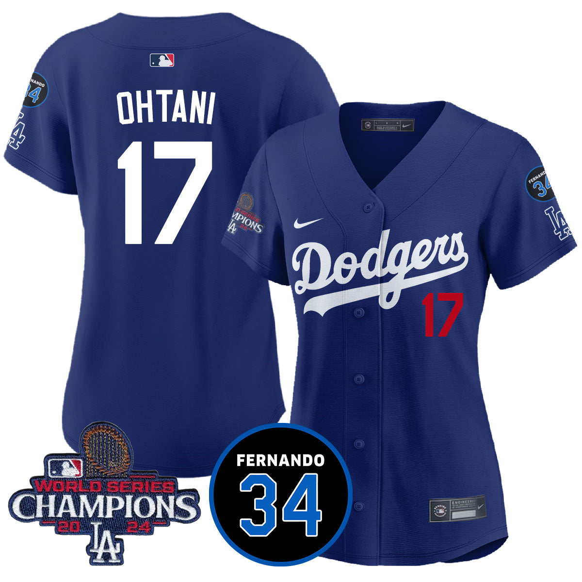 Women Dodgers - World Series Champions 2024 Jersey - All Stitched