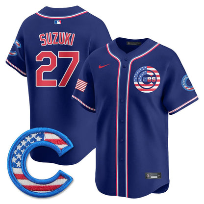 Chicago Cubs 2025 Fourth of July Jersey - All Stitched