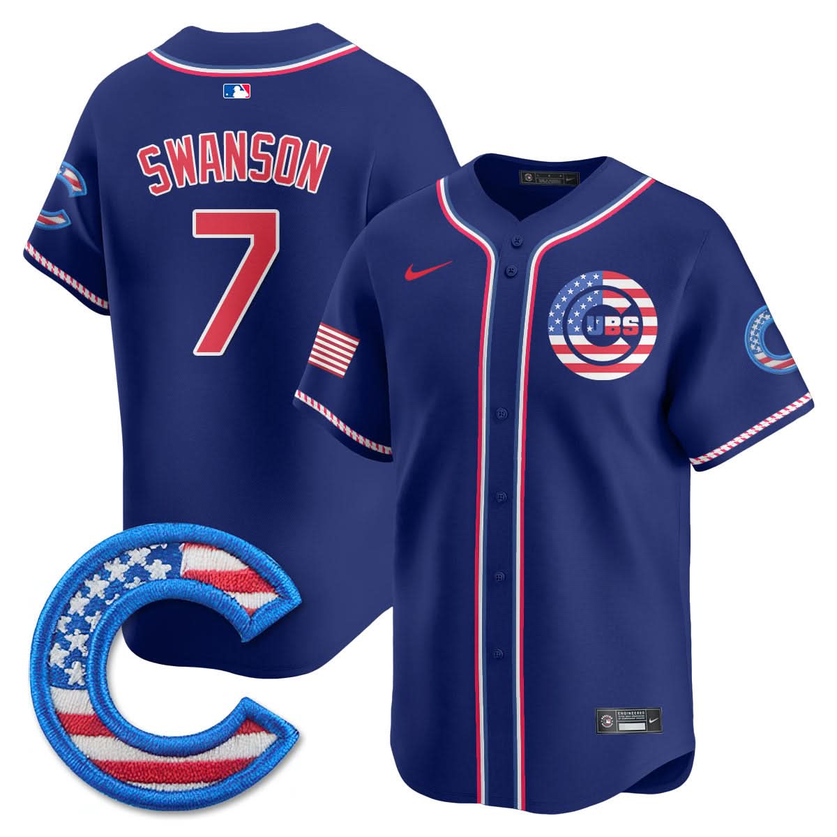 Chicago Cubs 2025 Fourth of July Jersey - All Stitched