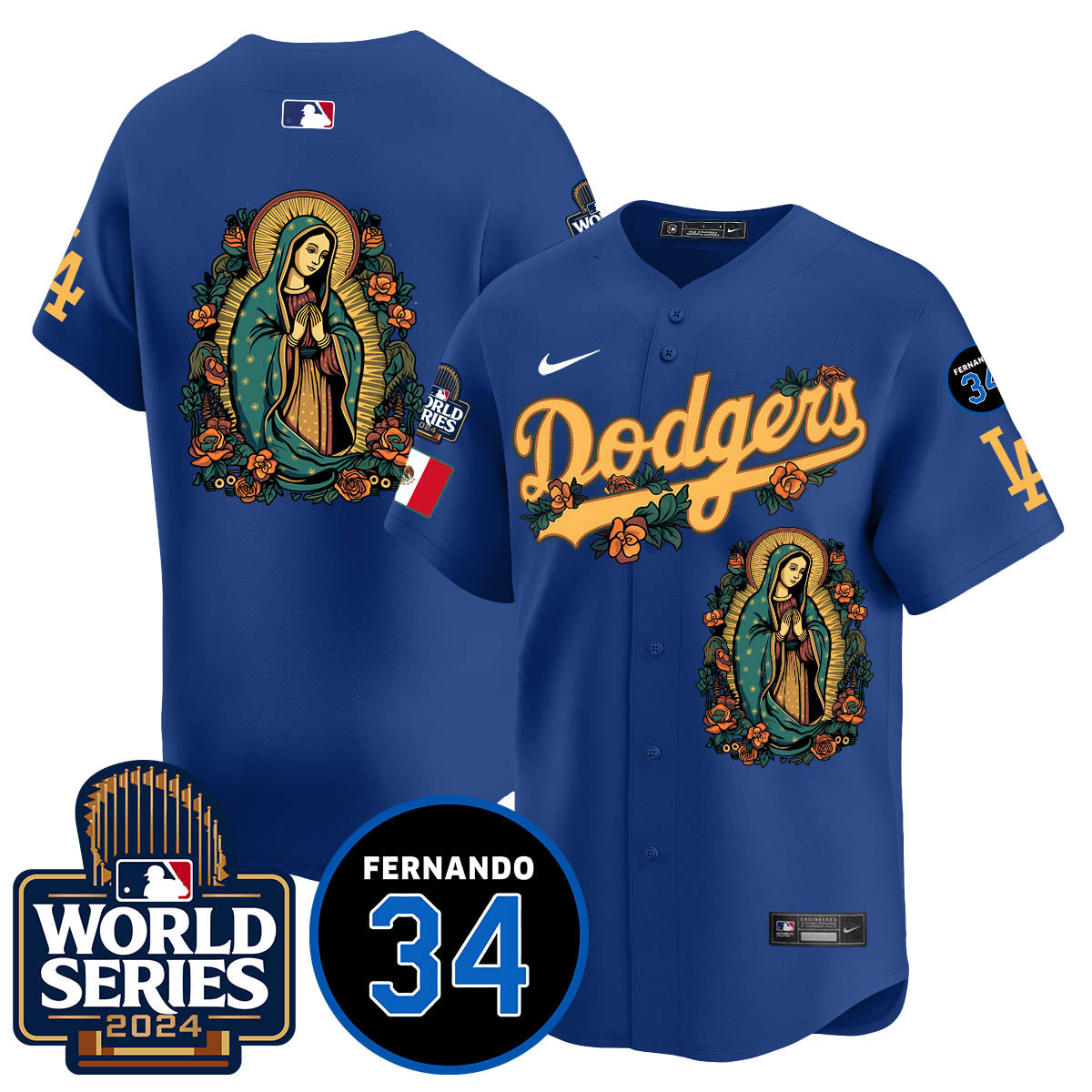 Dodgers Guadalupe - Fernando Valenzuela Memorial Jersey - All Stitched