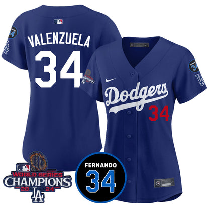 Women Dodgers - World Series Champions 2024 Jersey - All Stitched