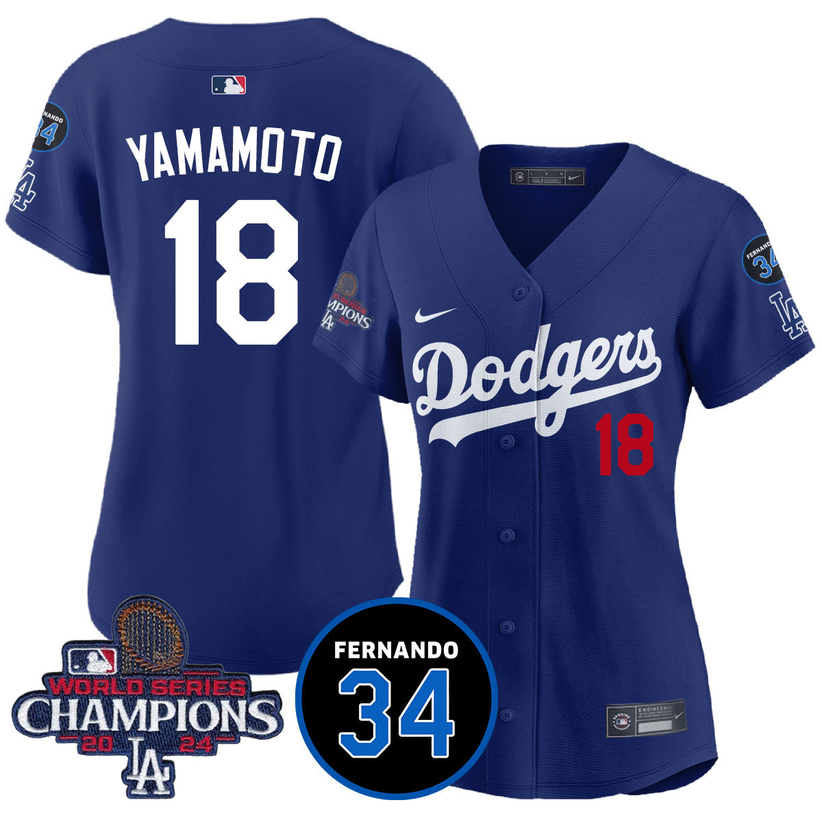 Women Dodgers - World Series Champions 2024 Jersey - All Stitched