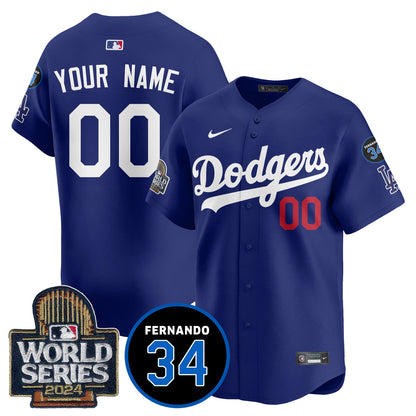 Dodgers Fernando Valenzuela Memorial Custom Jersey - All Stitched