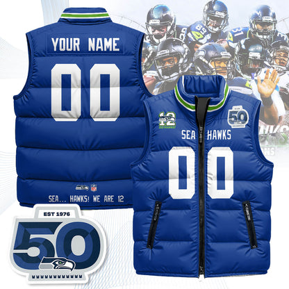 Personalized Seattle Seahawks Unisex Puffer Vest