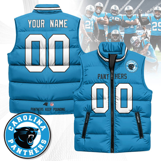 Personalized Carolina Panthers Unisex Puffer Vest