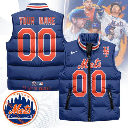 Personalized New York Mets Unisex Puffer Vest
