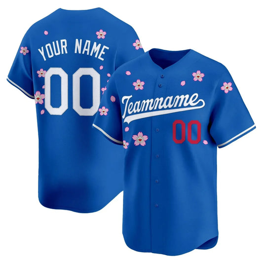 CHERRY BLOSSOM CUSTOM BASEBALL JERSEY - ALL STITCHED