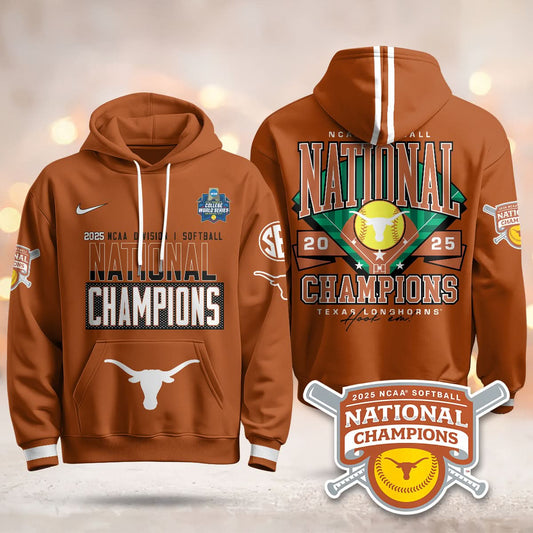 Texas Longhorns Softball 2025 World Series Champions Hoodie - Printed