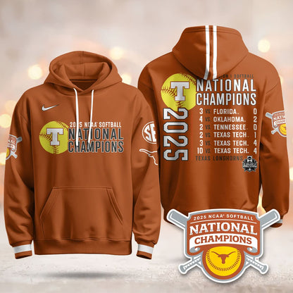Texas Longhorns Softball 2025 World Series Champions Hoodie - Printed