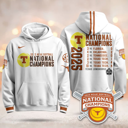 Texas Longhorns Softball 2025 World Series Champions Hoodie - Printed
