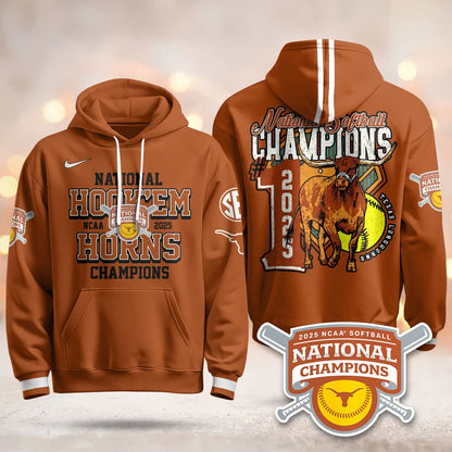 Texas Longhorns Softball 2025 World Series Champions Hoodie - Printed