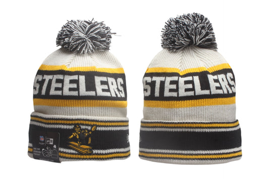 PIT Cuffed Knit Hat with Pom - Embroidered Patch