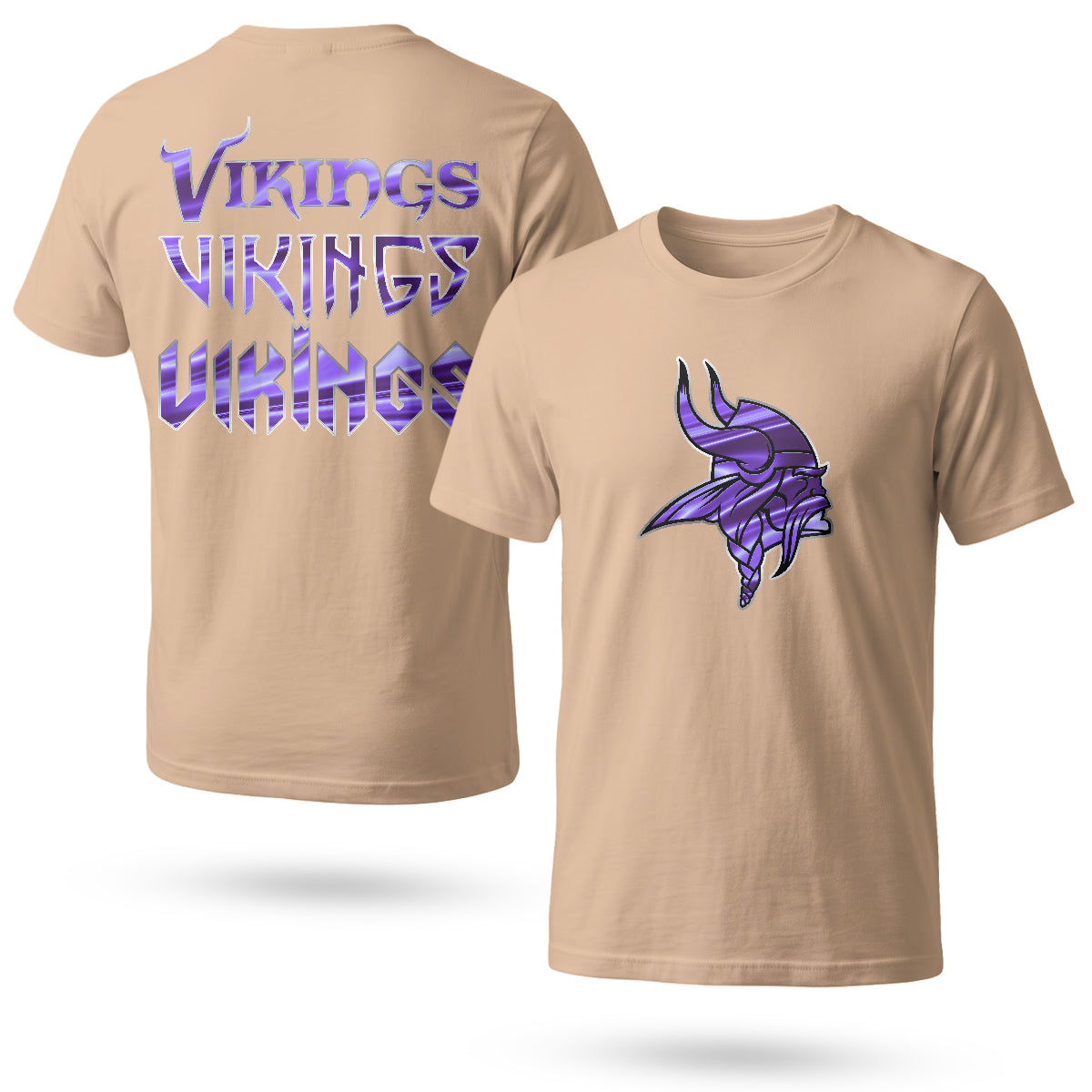 Minnesota Vikings Fangear Silver Edition Two Sides T-Shirt - Printed