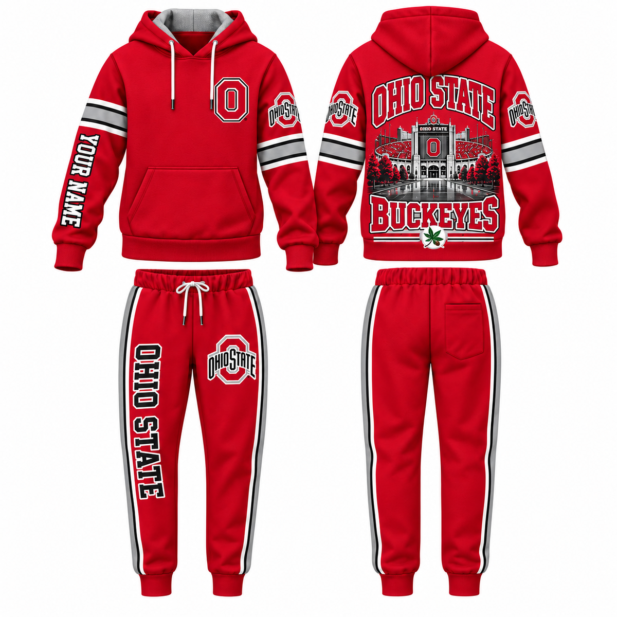 OSU Streetwear Custom Hoodie Pants Set - Printed