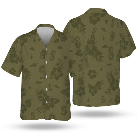 SEA Special Armed Forces Hawaiian Design Button Shirt V2
