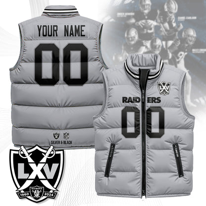 Personalized Las Vegas Raiders Unisex Puffer Vest