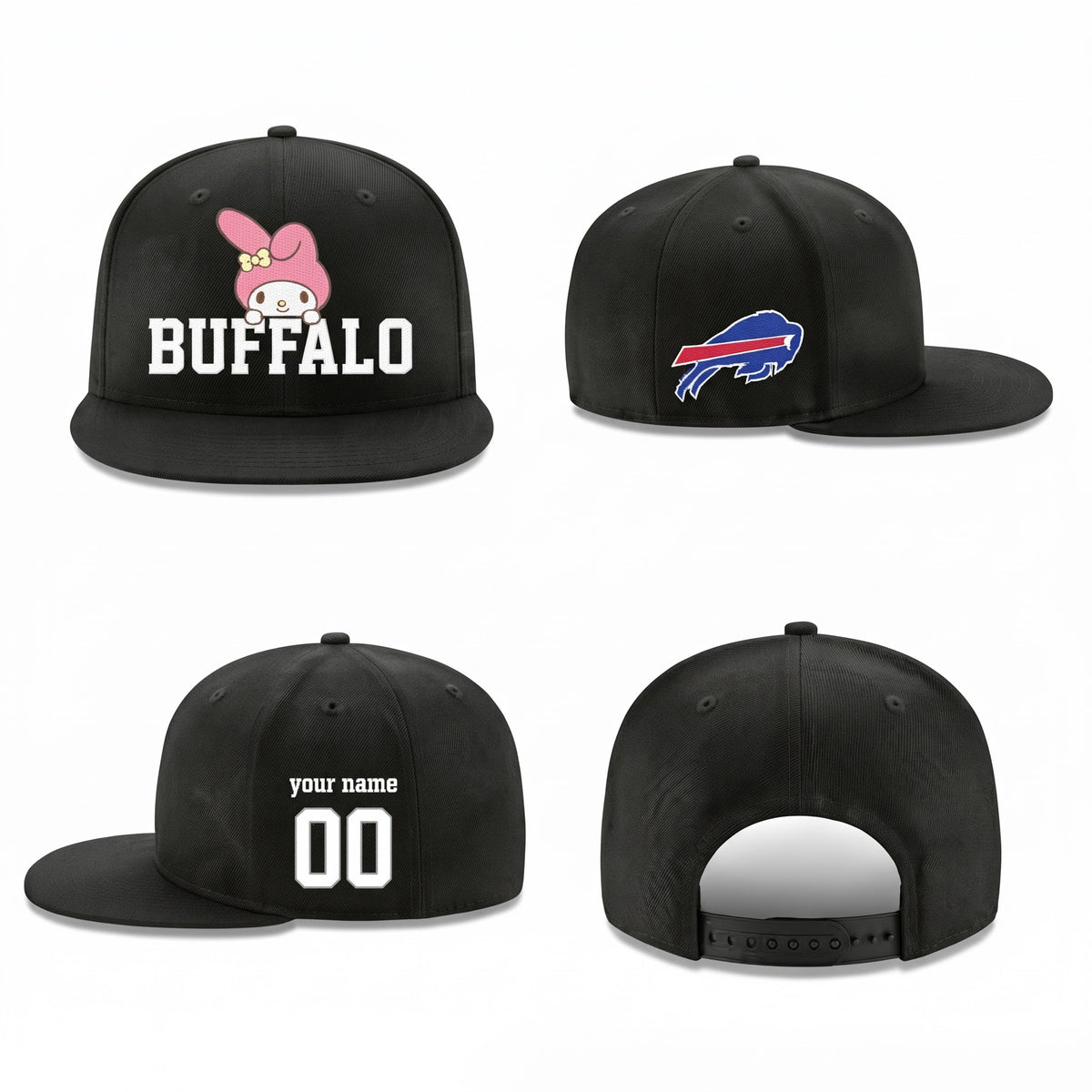 BUF x Pink Sanrio Friends Personalized Snapback Cap - Printed