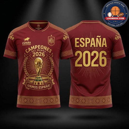 Spain WC 2026 Champions Version Soccer Jersey V2- Printed