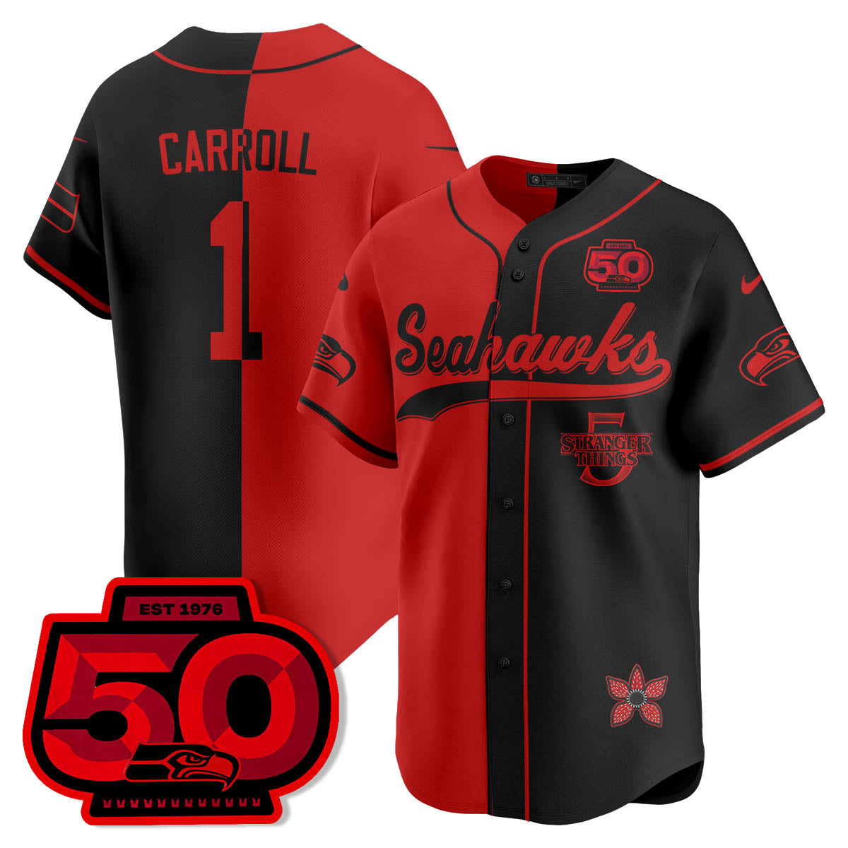 SEA Stranger Things Vapor Limited Baseball Jersey - All Stitched