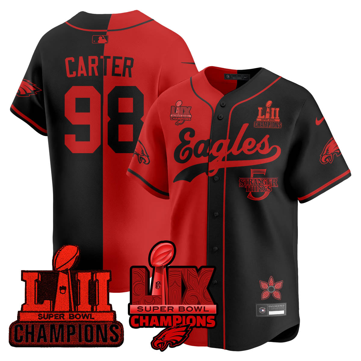 PHI Stranger Things Vapor Limited Baseball Jersey - All Stitched