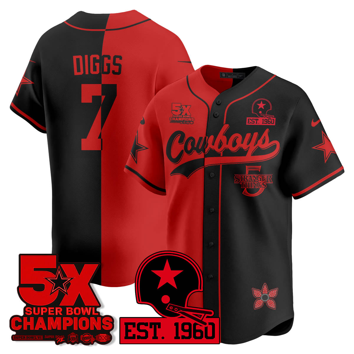 DAL Stranger Things Vapor Limited Baseball Jersey - All Stitched