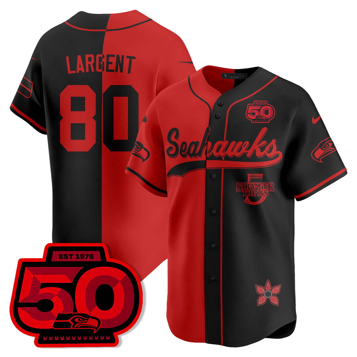 SEA Stranger Things Vapor Limited Baseball Jersey - All Stitched