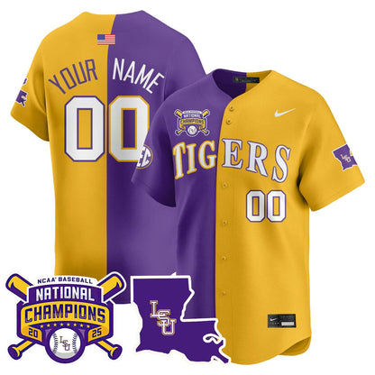 LSU Tigers 2025 World Series Champions Limited Custom Jersey - All Stitched