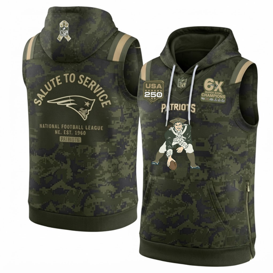 NE Salute to Service  Sleeveless Hoodie Tank Top - Printed