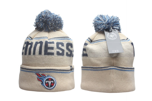 TEN Cuffed Knit Hat with Pom - Embroidered Patch