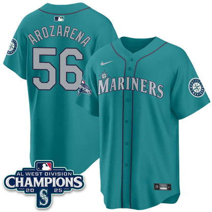 Seattle Mariners 2025 AL West Division Champions Jersey - All Stitched