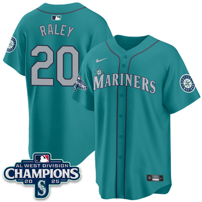 Seattle Mariners 2025 AL West Division Champions Jersey - All Stitched