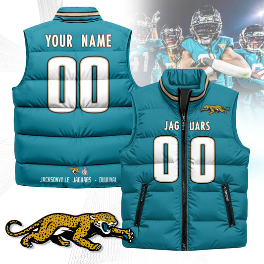 Personalized Jacksonville Jaguars Unisex Puffer Vest
