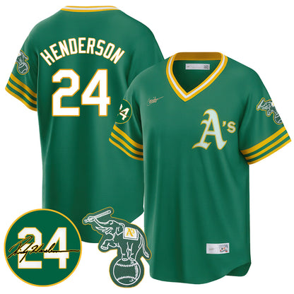 Oakland Athletics 2024 Ricky Henderson Memorial Jersey - All Stitched